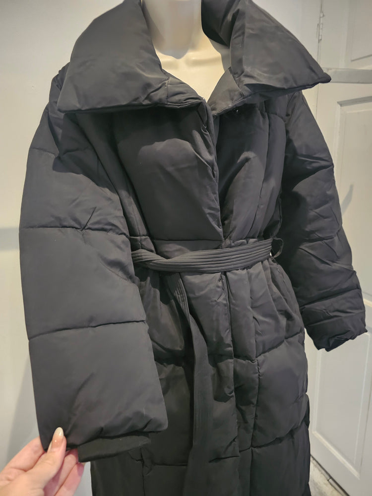 Black Oversized Long Padded Duvet Coat