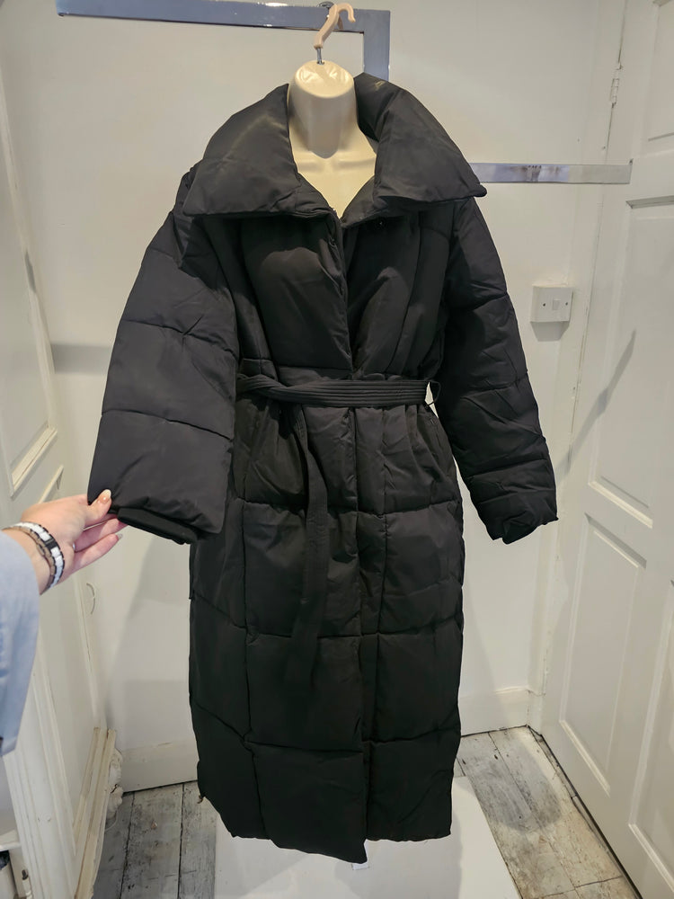 Black Oversized Long Padded Duvet Coat