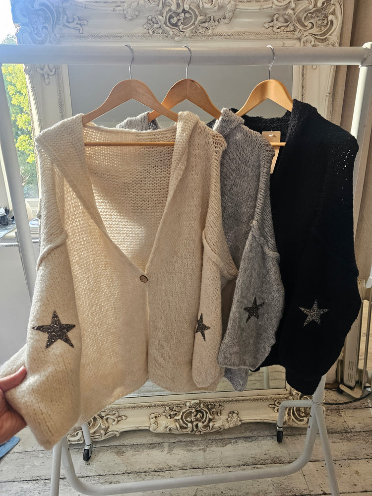 Star detail wool mix cardigan (various colours)