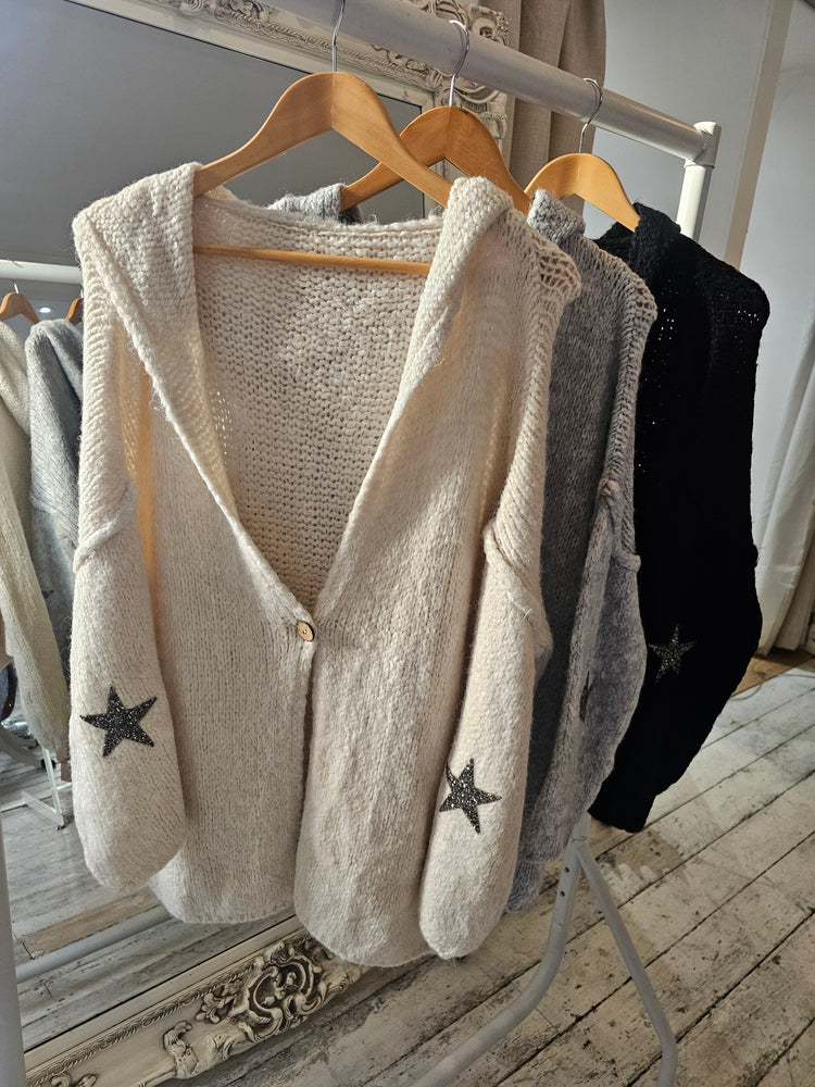 Star detail wool mix cardigan (various colours)