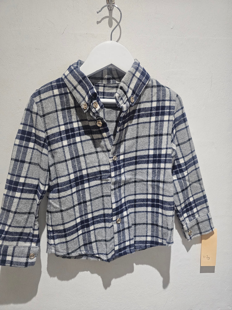 Boys grey tartan shirt