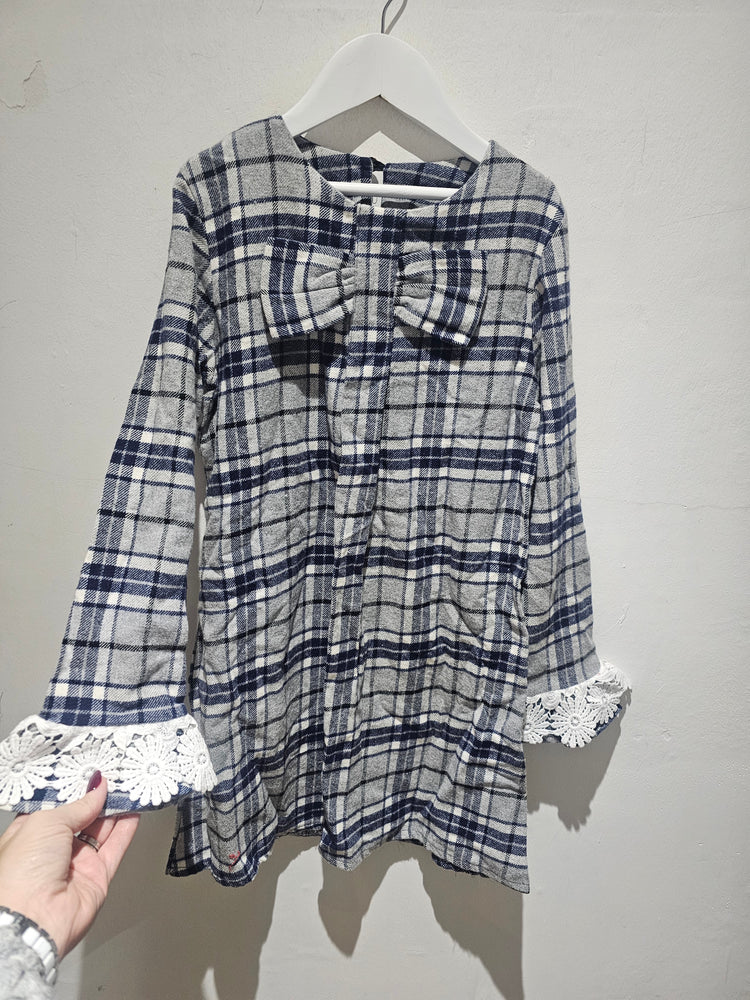 Girls grey tartan dress