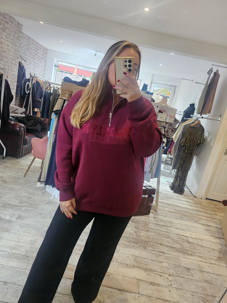 Brooklyn Half Zip Oversized fit Sweatshirt ( new sizes)