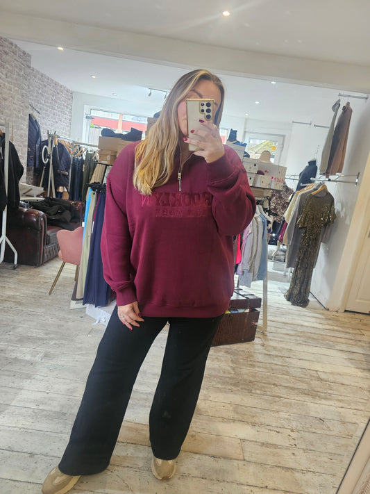 Brooklyn Half Zip Oversized fit Sweatshirt ( new sizes)