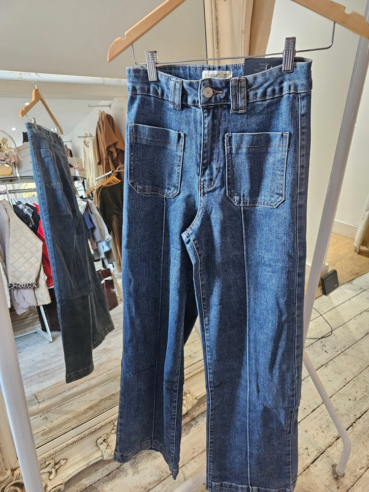 Seam Front Straight Leg Jeans