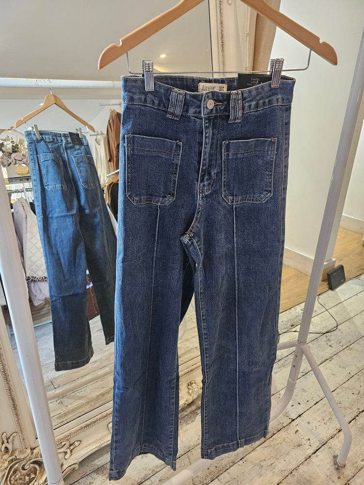 Seam Front Straight Leg Jeans