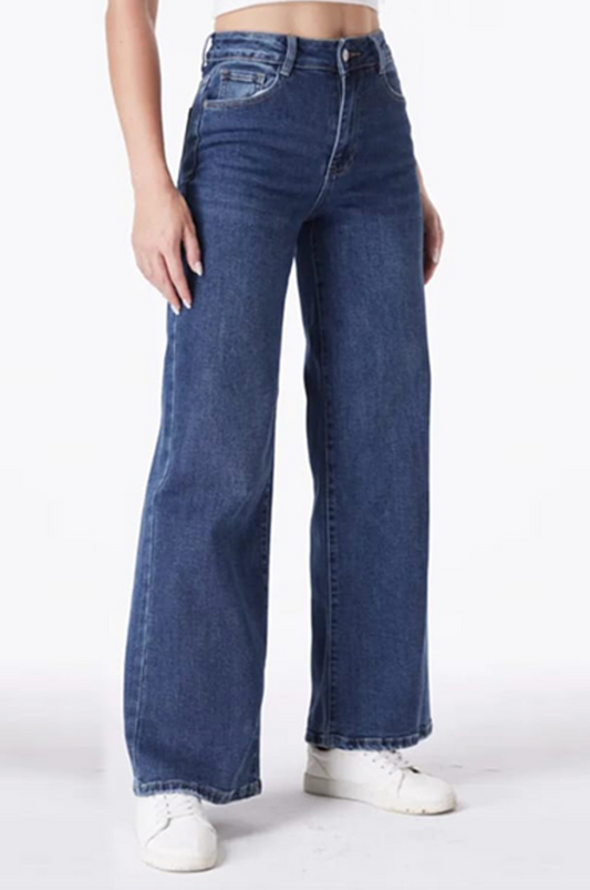 Wide Leg Dark Denim Jeans