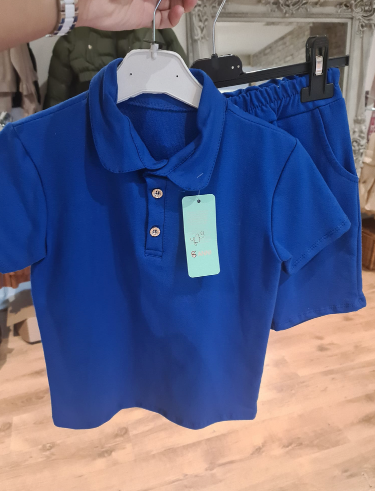 Boys Royal blue short set in 7-8 years