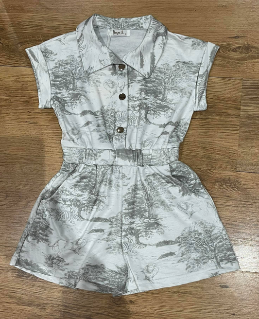 Grey print playsuit