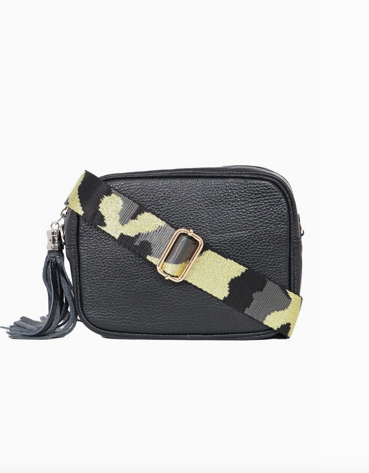 Khaki Glitter Narrow Camouflage Bag Strap