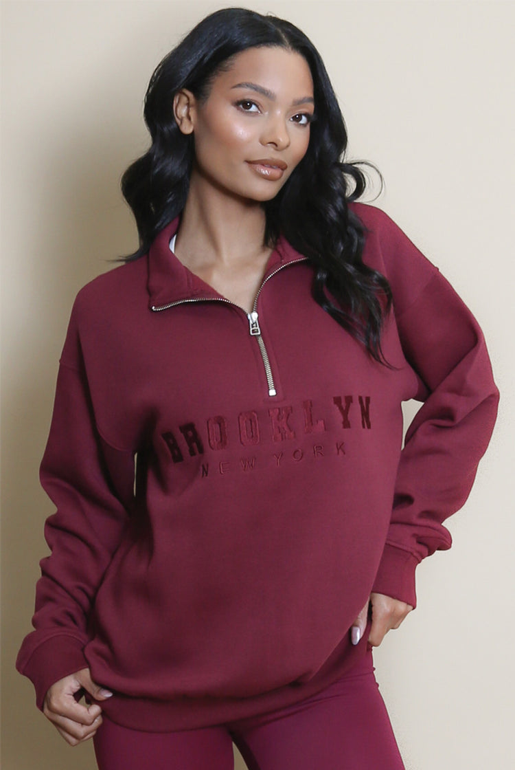 Brooklyn Half Zip Oversized fit Sweatshirt ( new sizes)