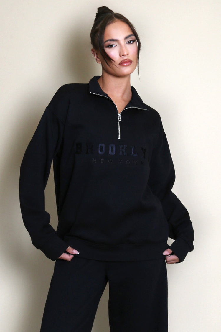 Brooklyn Half Zip Oversized fit Sweatshirt ( new sizes)